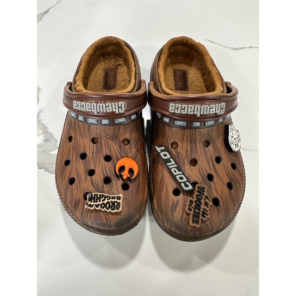 Crocs Chewbacca Star Wars Lined Clogs Men's Fur Lined Cozy Slip On Shoes 6